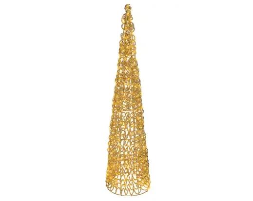 Profesjonalny Stożek Choinka LED 500 LED 210cm – Ciepła Biel (Twinkle / Flash) Złoty Stelaż