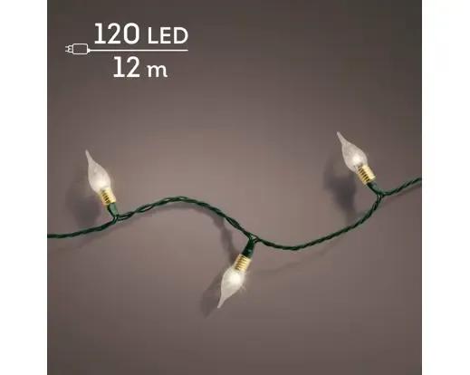 Lampki Choinkowe 120 LED Vintage Lights 12m – Ciepła Biel (Twinkle) Zielony Przewód