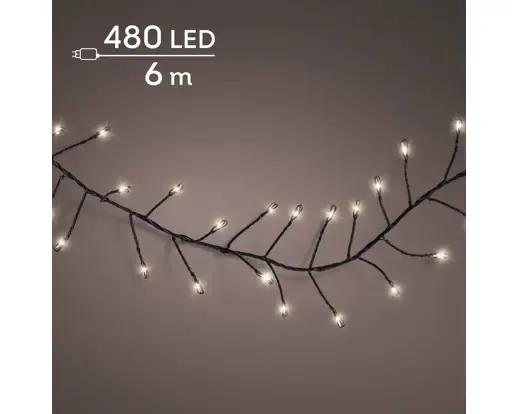 DRUCIKI CHOINKOWE COMPACT TWINKLE 480 LED – GĘSTE LAMPKI 6m Z TIMEREM (CZARNY PRZEWÓD)