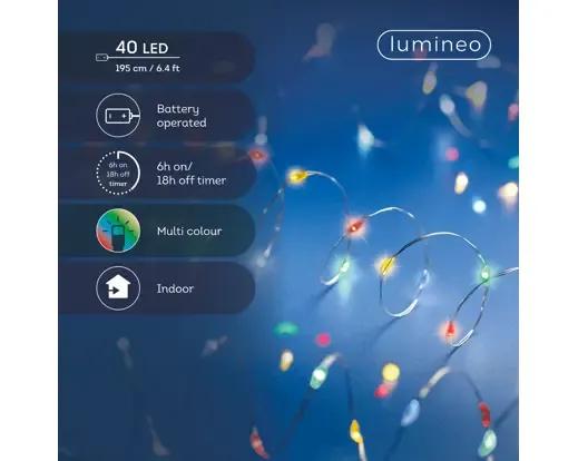 Lampki Choinkowe Druciki 40 Micro LED Wielokolorowe 1,95m na Baterie