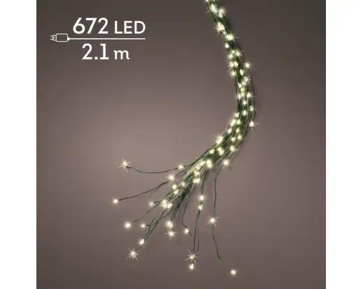 OŚWIETLENIE CHOINKOWE Z PĘTLĄ 672 LED – CIEPŁA BIEL (2,1m) Z TIMEREM I EFEKTEM FLASH