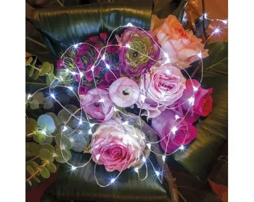 Lampki Choinkowe Micro LED 20 – Elastyczny Drucik 95 cm (Zimny Biały)