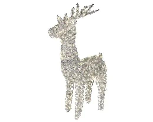 Elegancki Renifer Świecący 3D 800 LED 104cm – Warm White (Twinkle) Srebrny Stelaż