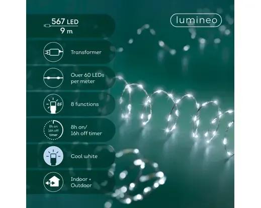 DRUCIKI CHOINKOWE STRING LIGHTS TWINKLE 567 LED – LAMPKI 9m Z TIMEREM (SREBRNY DRUCIK / ZIMNA BIEL)