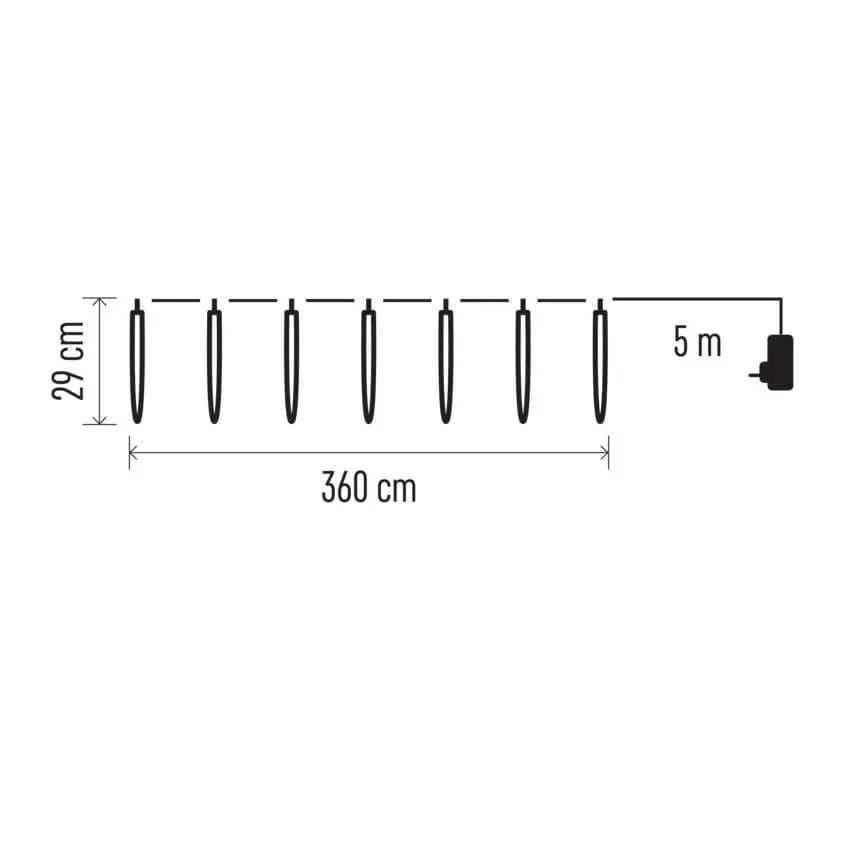 EMOS 140 LED SOPLE SOPELKI TUBY RURKI 3,6m IP44 ZIMNA BIEL DCPC01