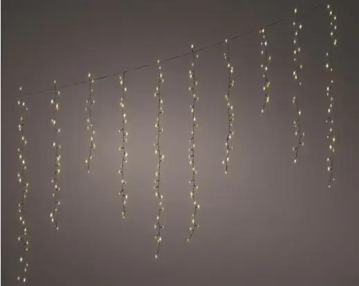 Kurtyna Sople Lumineo Compact Icicle 256 LED 3,75m Ciepły Biały Łączone Timer IP44