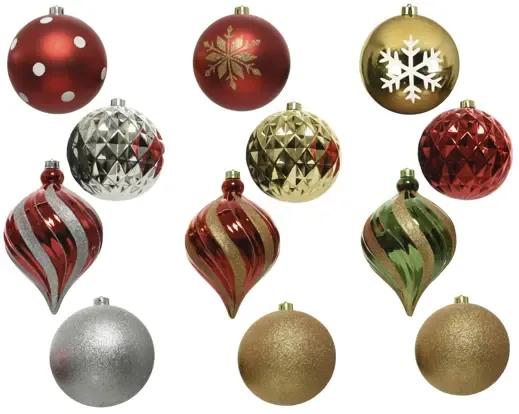 Ekskluzywny Zestaw Dużych Bombek Choinkowych Decoris – XL MIX, 15 cm (6 szt.)