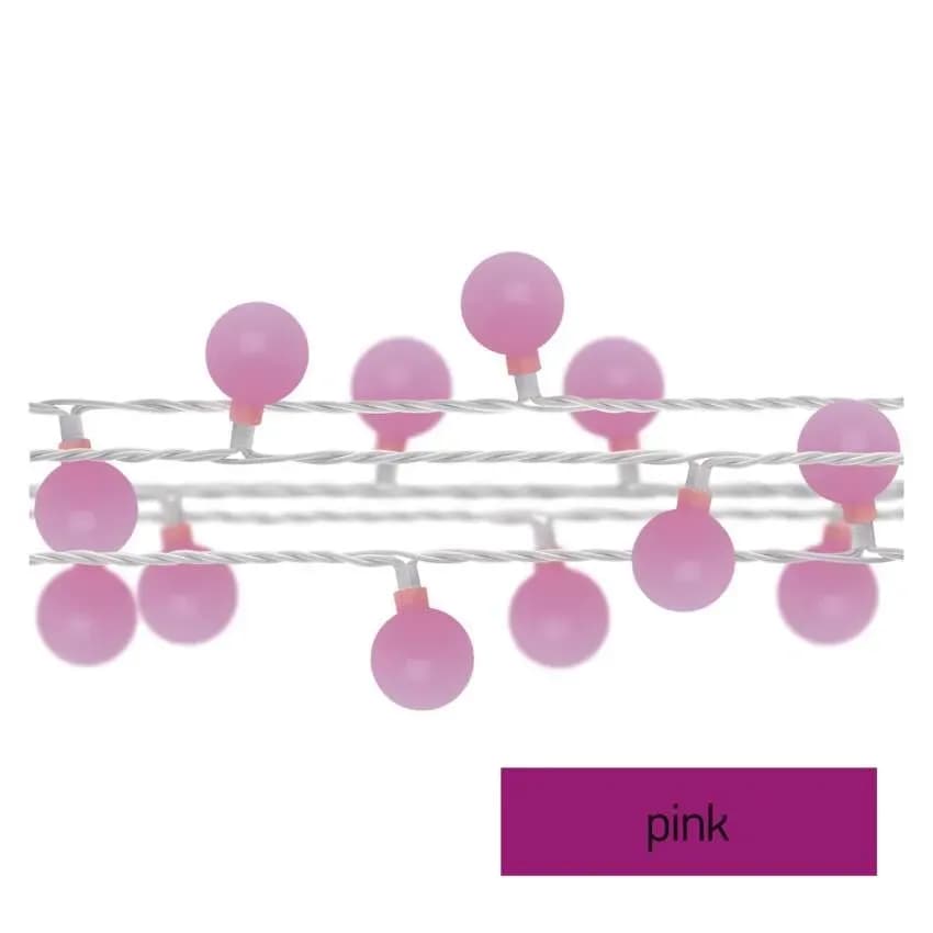 EMOS Łańcuch Świetlny BIG CHERRY 40 LED 4m (Różowy)