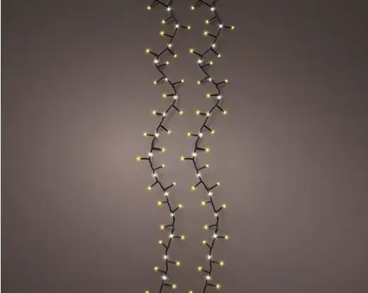 Lampki Choinkowe Compact 808 LED 15m – Ciepła Biel / Soft Gold na Czarnym Kablu (Efekt Chaser / Dynamiczny)
