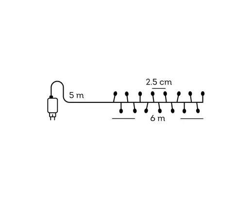 DRUCIKI CHOINKOWE COMPACT TWINKLE 480 LED – GĘSTE LAMPKI 6m Z TIMEREM (CZARNY PRZEWÓD)