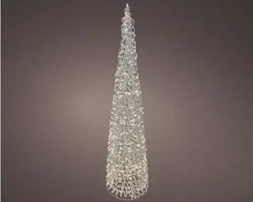 Profesjonalny Stożek Choinka LED 500 LED 100cm – Ciepła Biel (Twinkle / Flash) Srebrny Stelaż