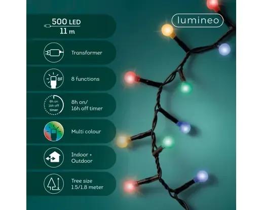 Lampki Choinkowe Kulki 500 LED Lumineo Cherry Compact Twinkle 11m Multikolor (Wielokolorowe)
