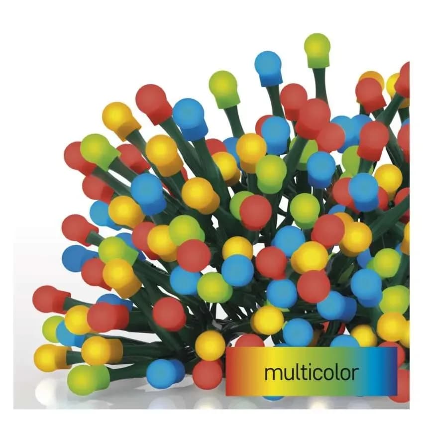 Lampki Choinkowe Kulki EMOS Cherry 300 LED – 30m, Multikolor (Multifunkcja)