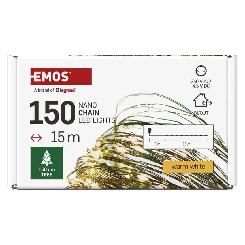 EMOS Drucik Świetlny NANO Łezki 150 LED 15m (Ciepła Biel)