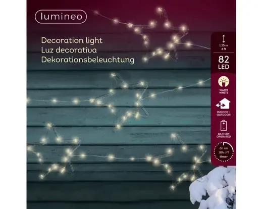 Gwiazdy Kurtyna Świetlna 82 LED Ciepły Biały 1,25m na Baterie z Timerem