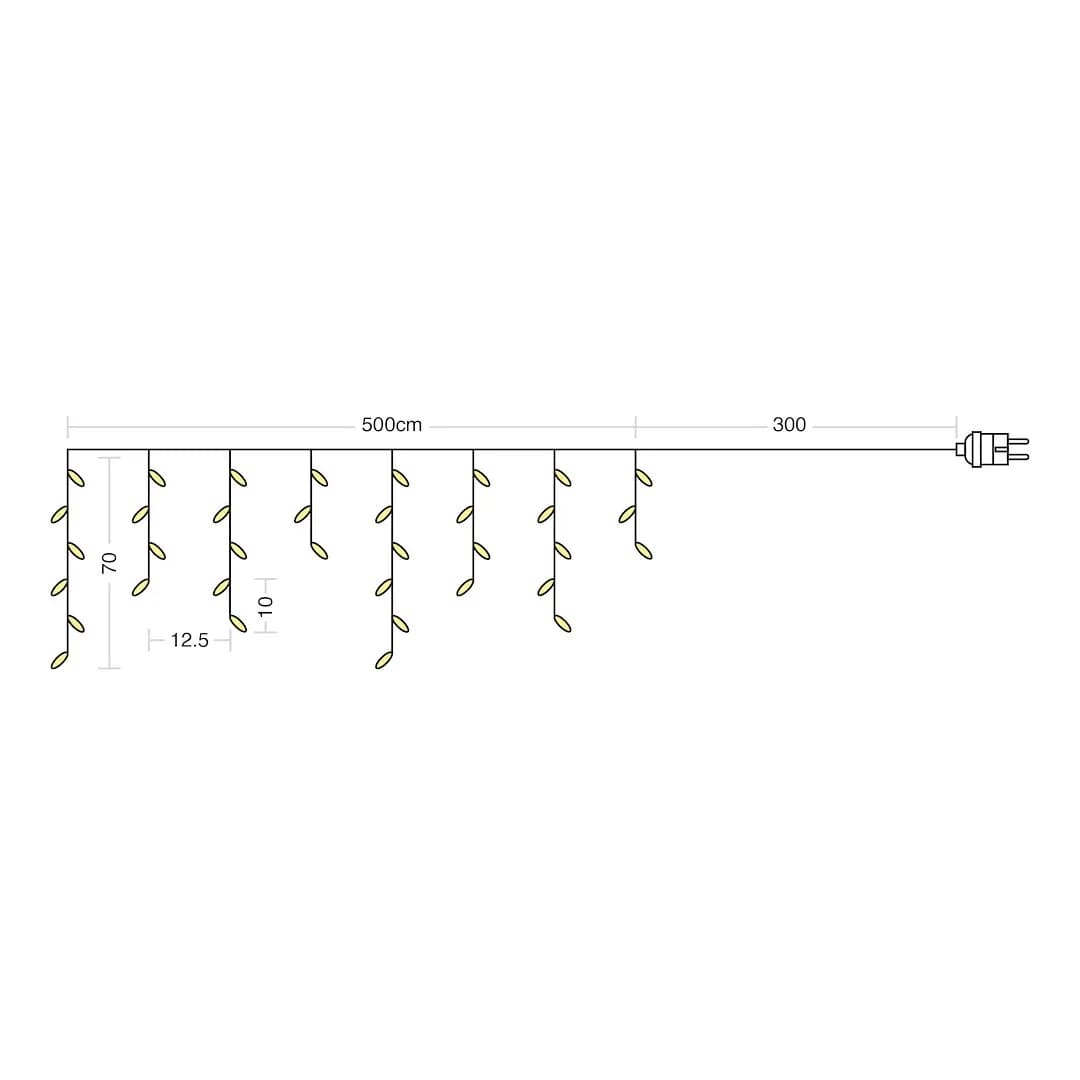 KURTYNA ŚWIETLNA SOPLE LED 2w1 ŁAŃCUCH MULTI-BARWA (2000K - 6000K