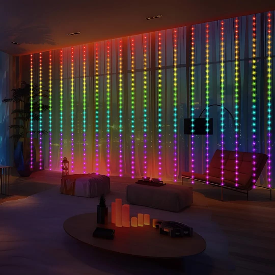 KURTYNA ŚWIETLNA LED WIZARD PCHEŁKA – 3x3M 300 LED RGB SMART APP + PILOT USB