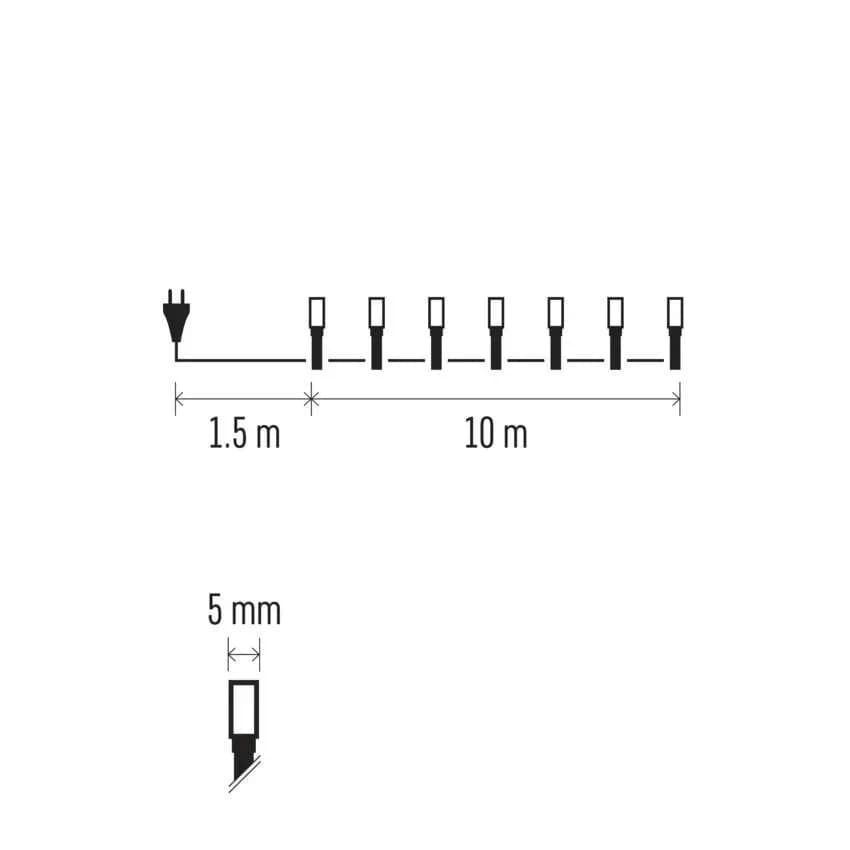 EMOS Łańcuch Choinkowy CLASSIC 200 LED 10m (Multikolor) – Do Wnętrz