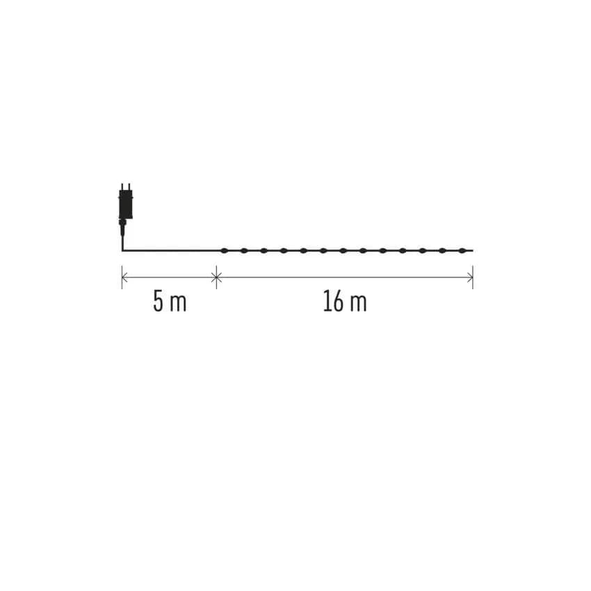 Lampki Choinkowe Druciki EMOS Drop Łezki 160 LED – 16m, Ciepła Biel (z Timerem)