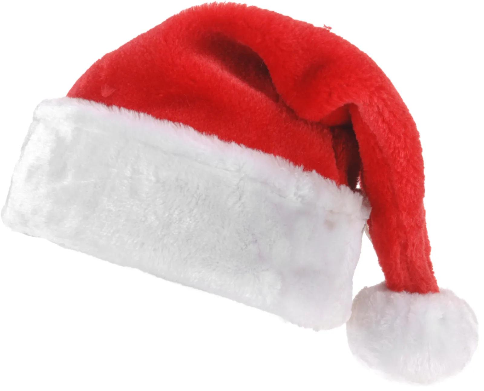 Czapka Świętego Mikołaja Pluszowa Gruba Mikołajki Świąteczna Premium 40cm