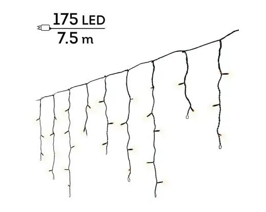 Kurtyna Sople Lumineo Icicle 175 LED 7,5m Ciepły Biały Czarny Kabel Timer IP44