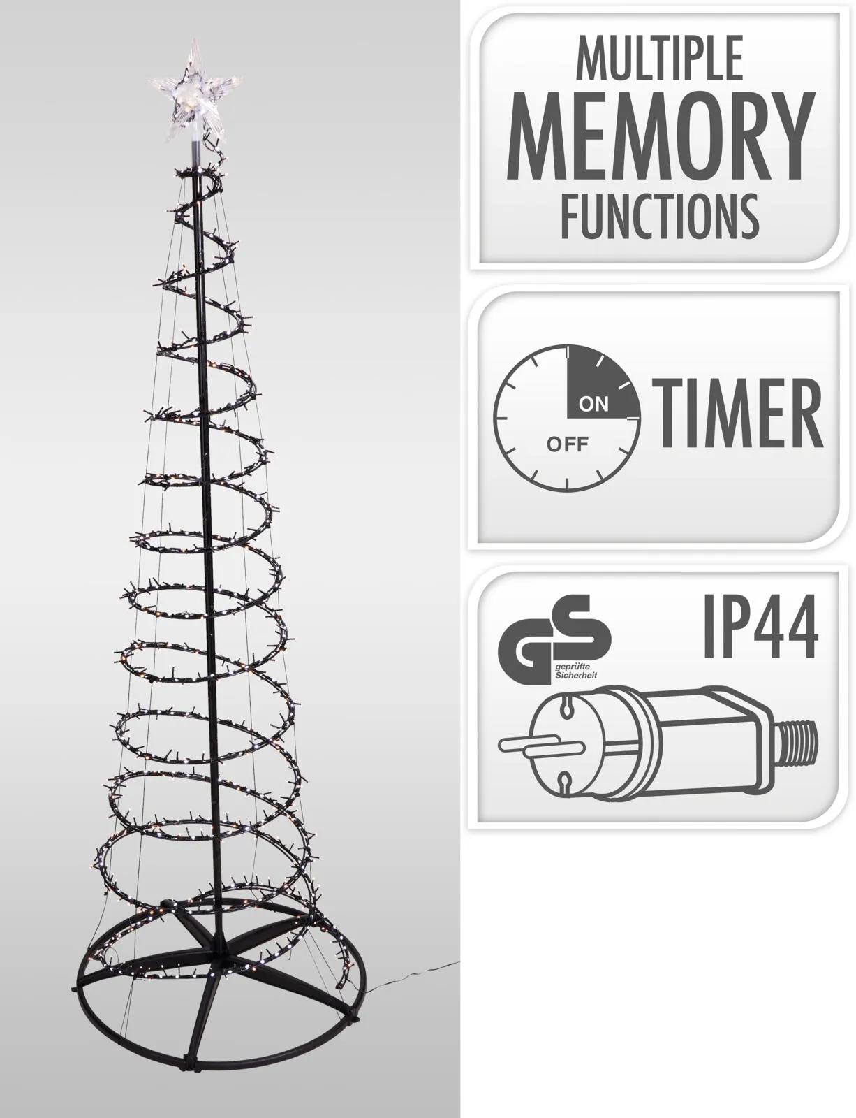 CHOINKA STELAŻ LED WODOSPAD 180 cm – EFEKTOWNA DEKORACJA 640 DIOD Z TIMEREM
