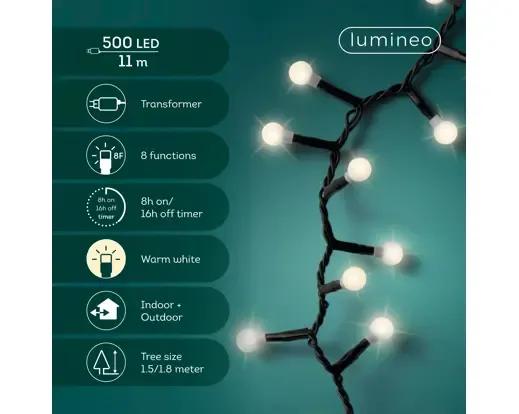 Lampki Choinkowe Kulki 500 LED Lumineo Cherry Compact Twinkle 11m Ciepła Biel