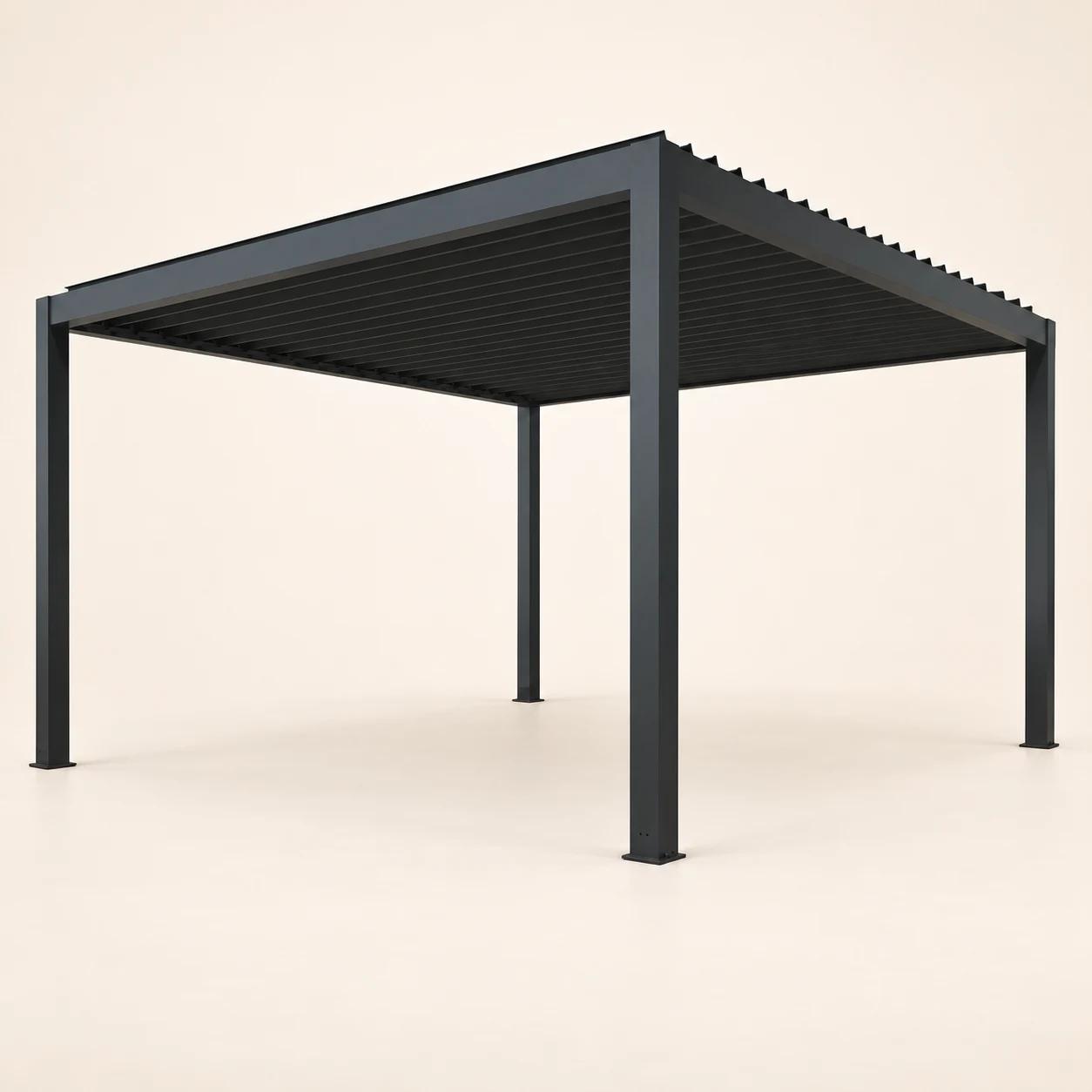 Pergola tarasowa Luxe 3 x 4 m antracytowa z LED i elektrycznym dachem