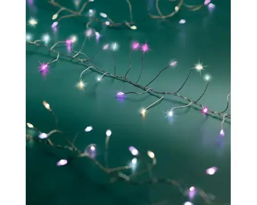 DRUCIKI CHOINKOWE COMPACT TWINKLE 480 LED MULTI PINK – GĘSTE LAMPKI 6m Z TIMEREM