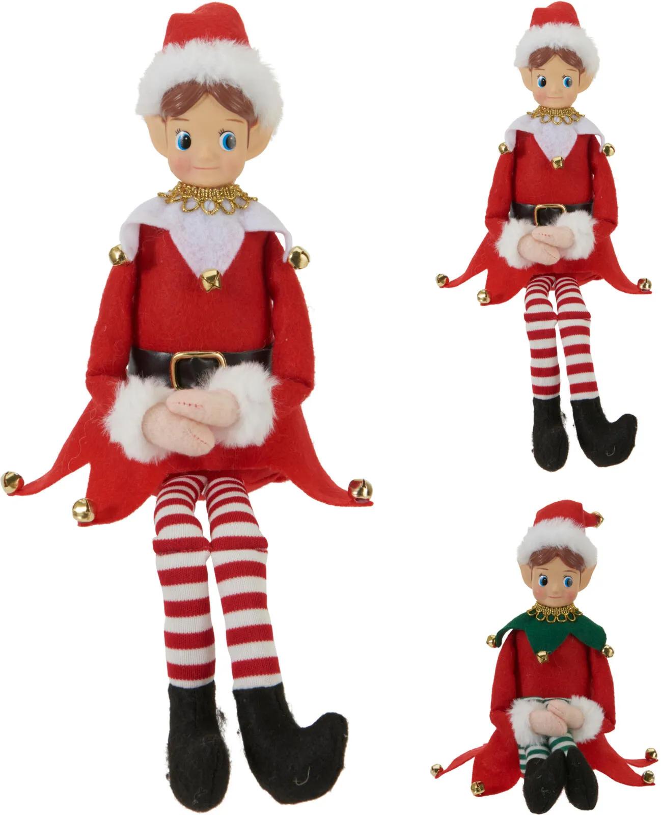 SKRZAT ELF SIEDZĄCY 25 cm – NOWOCZESNY KRASNAL ŚWIĄTECZNY