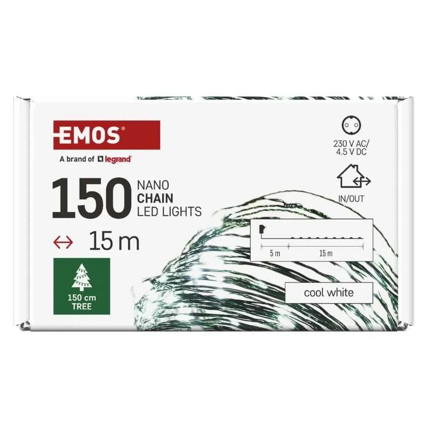 EMOS Drucik Świetlny NANO Łezki 150 LED 15m (Zimna Biel)