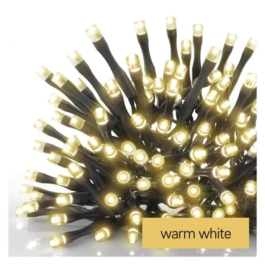 EMOS Łańcuch Choinkowy Bateryjny CLASSIC 40 LED 2,8m (Ciepła Biel) – IP44 z Timerem