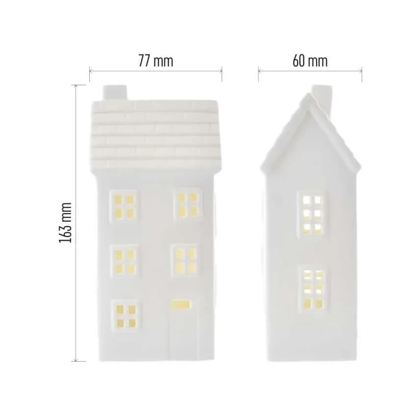 Domek Ceramiczny Świąteczny EMOS DCLW36 – 16 cm, 1x LED, Ciepła Biel (z Timerem)