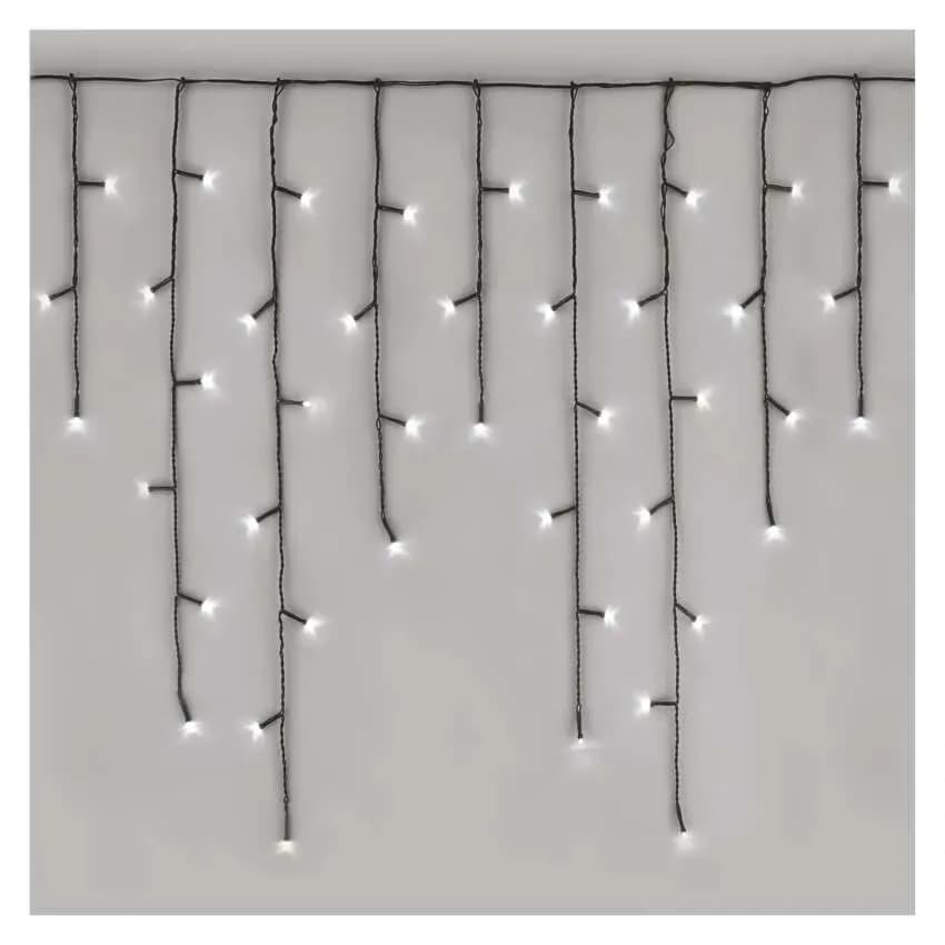 EMOS Oświetlenie Świąteczne Sople Kurtyna 200 LED 3,6m (Zimna Biel) – 8 Funkcji