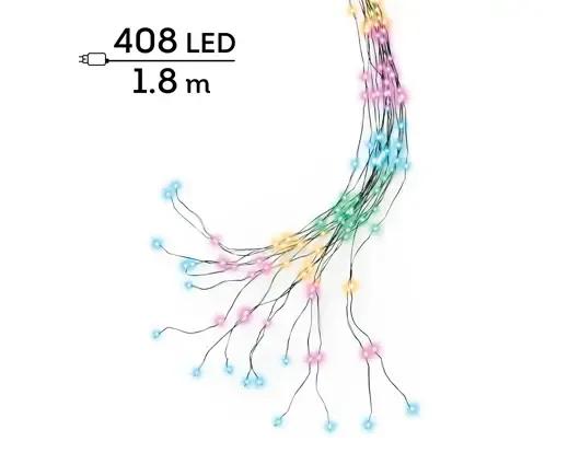 Lampki Choinkowe Micro Wire 408 LED 1.8m – Multikolor z Efektem Błysku (25% Flash)