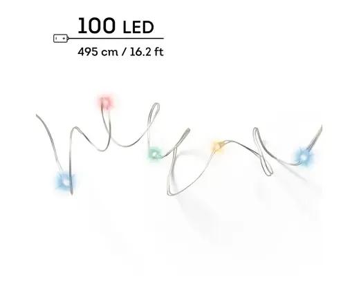 Lampki Choinkowe Druciki 100 Micro LED Wielokolorowe 4,95m na Baterie