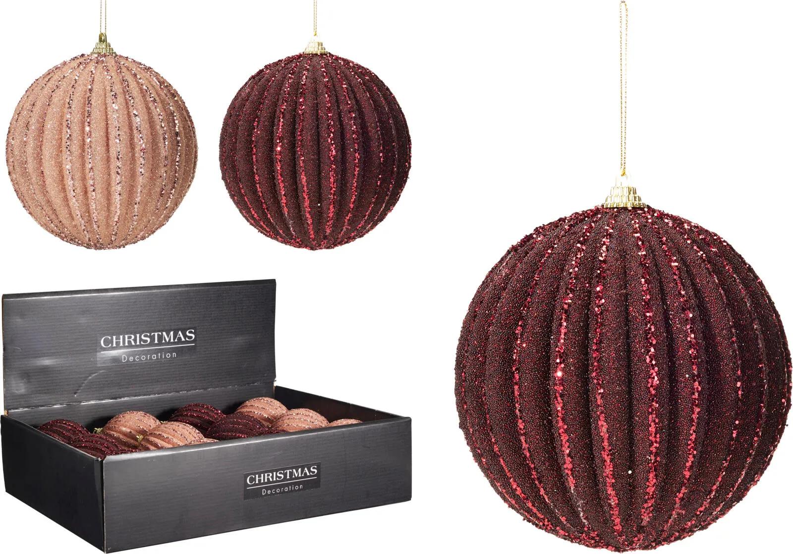 BROKATOWA BOMBKA CHOINKOWA 10 cm – LEKKA BOMBKA PIANKOWA GLITTER