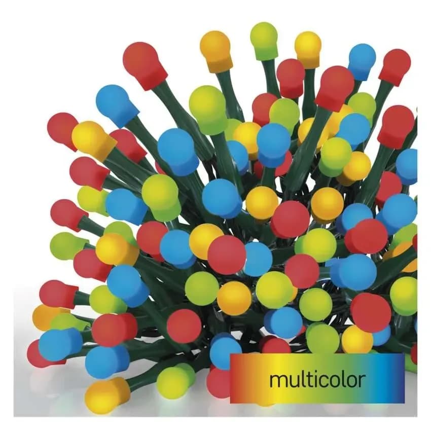 Lampki Choinkowe Kulki EMOS Cherry 200 LED – 20m, Multikolor (Multifunkcja)