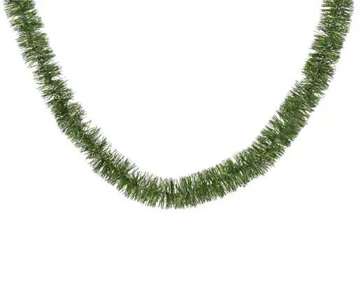 Gęsty Łańcuch Choinkowy Rozmarynowa Zieleń – Girlanda Lametta Matowa z Efektem Śniegu 270 cm (70 mm)