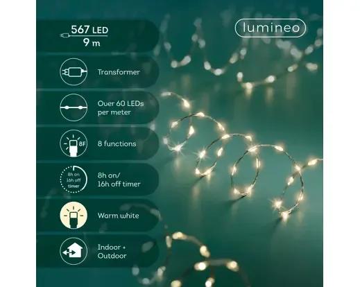 DRUCIKI CHOINKOWE STRING LIGHTS TWINKLE 567 LED – LAMPKI 9m Z TIMEREM (SREBRNY DRUCIK)