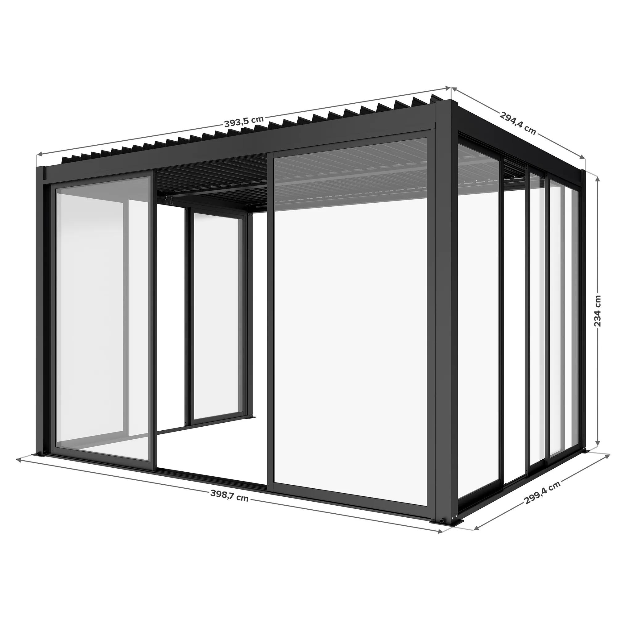 Pergola tarasowa Luxe 3 x 4 m antracytowa z LED i elektrycznym dachem - zdjęcie 17