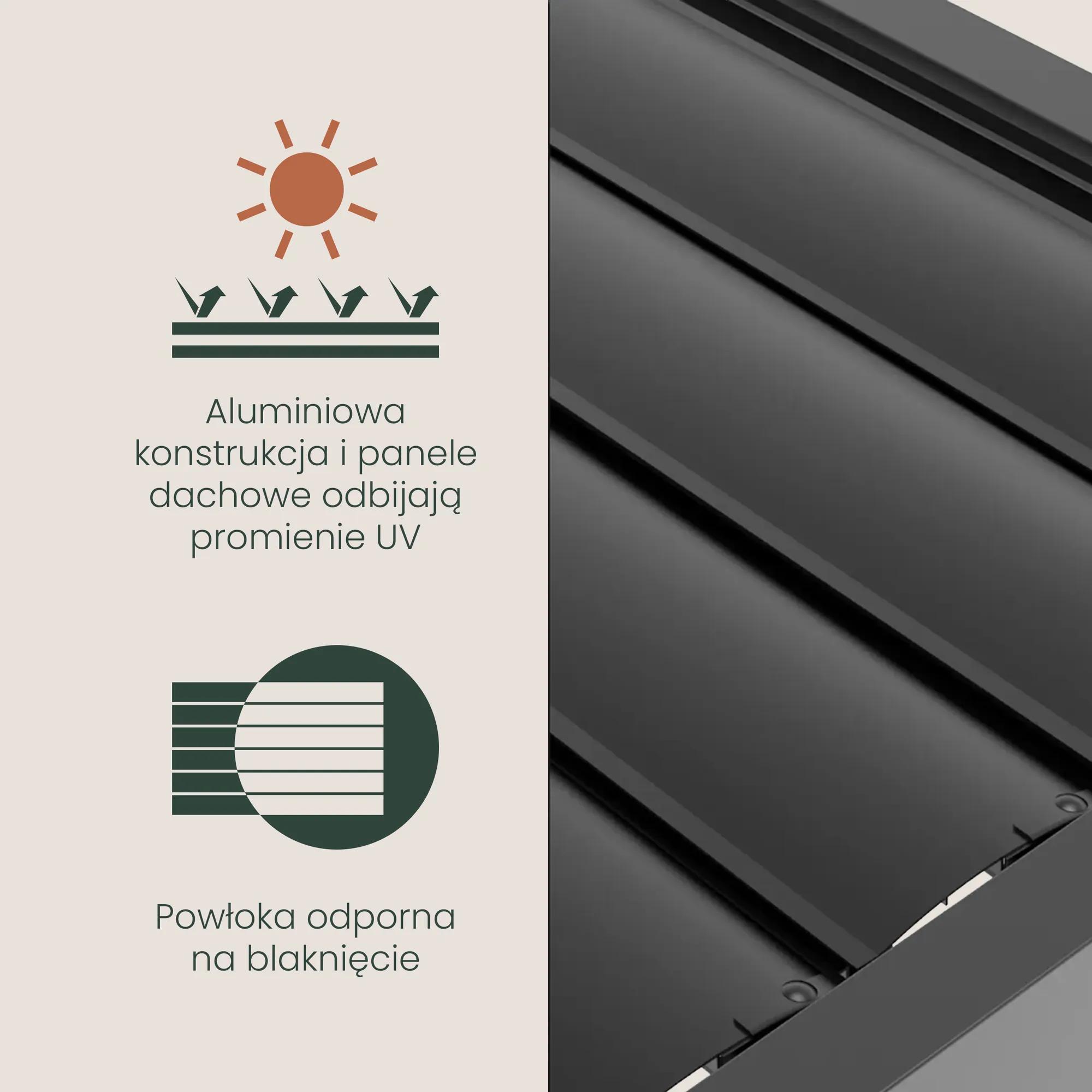Pergola tarasowa Luxe 5.8 x 4 m antracytowa z LED - zdjęcie 10