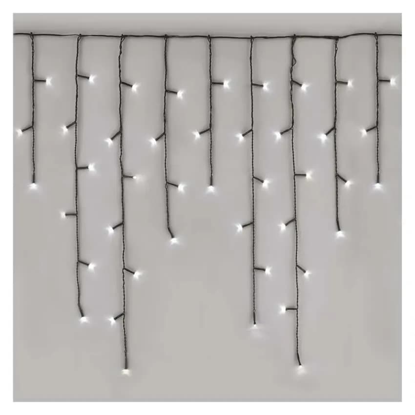 EMOS Oświetlenie Świąteczne Sople Kurtyna 600 LED 10m (Zimna Biel) – 8 Funkcji