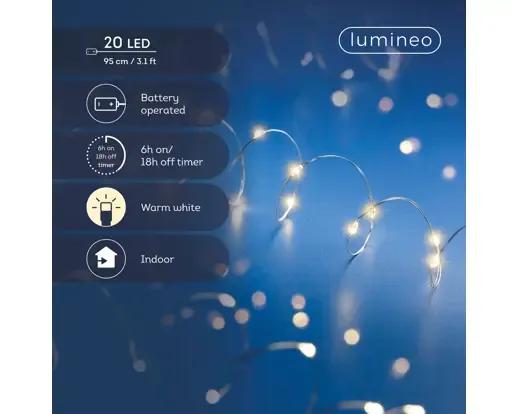 Lampki Choinkowe Micro LED 20 – Elastyczny Drucik 95 cm (Ciepły Biały)