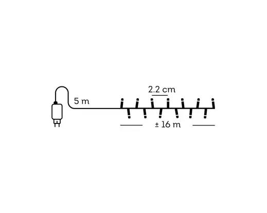 Lampki Choinkowe Lumineo Compact 750 LED 16m Ciepła/Zimna Biel Timer IP44