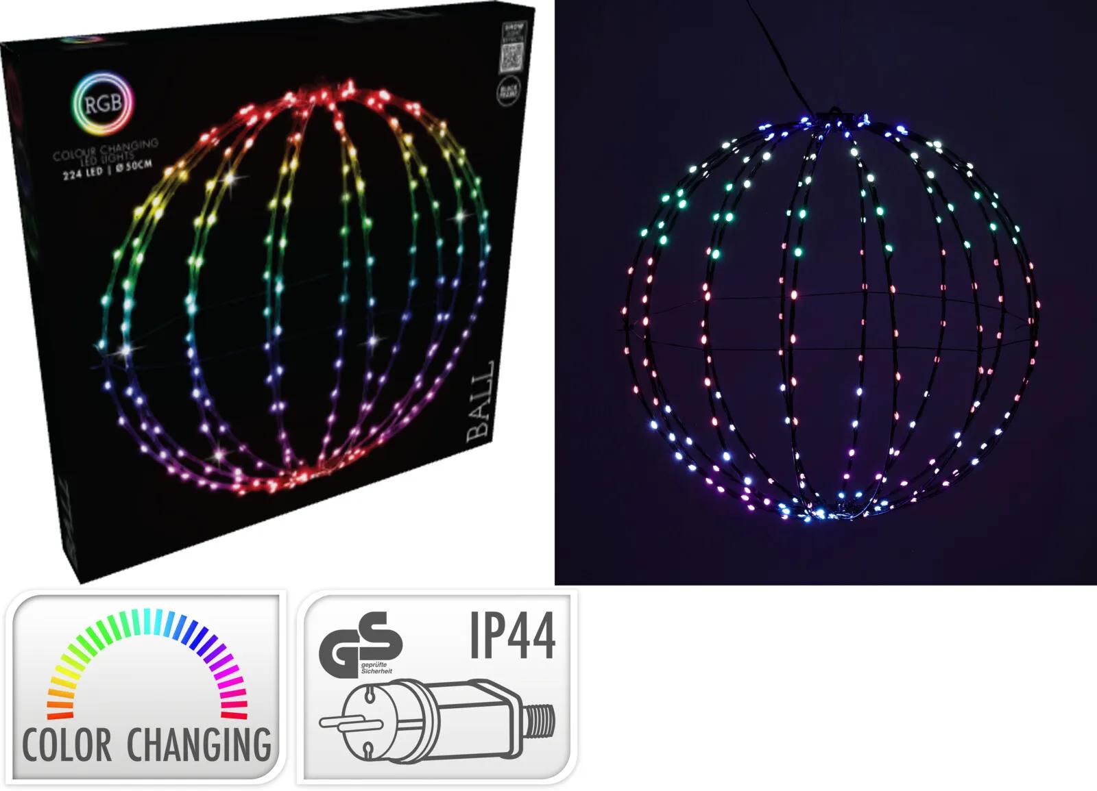 KULA DEKORACYJNA WISZĄCA 224 LED RGB 50cm PILOT IP44