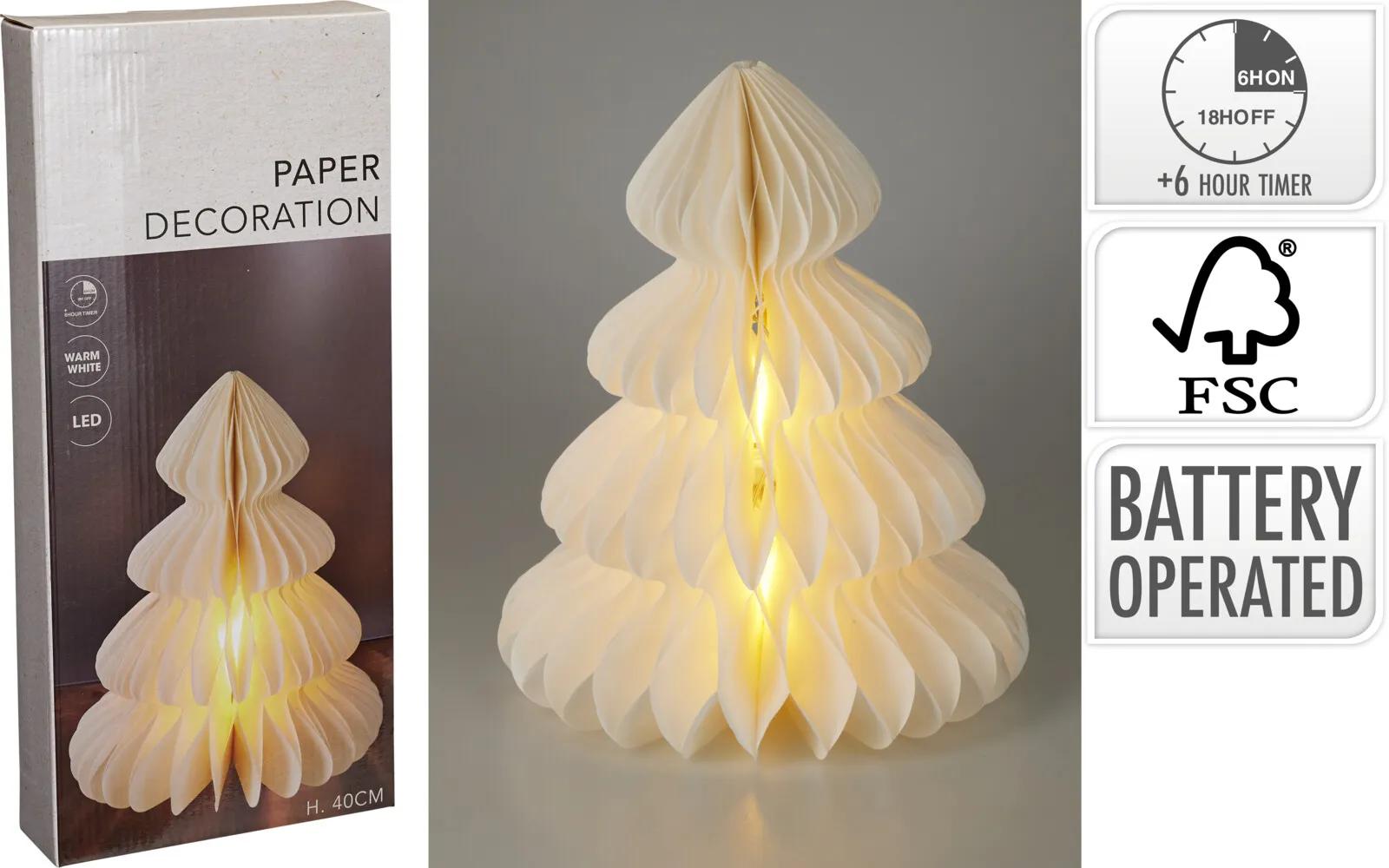 Papierowa choinka LED o wysokości 40 cm