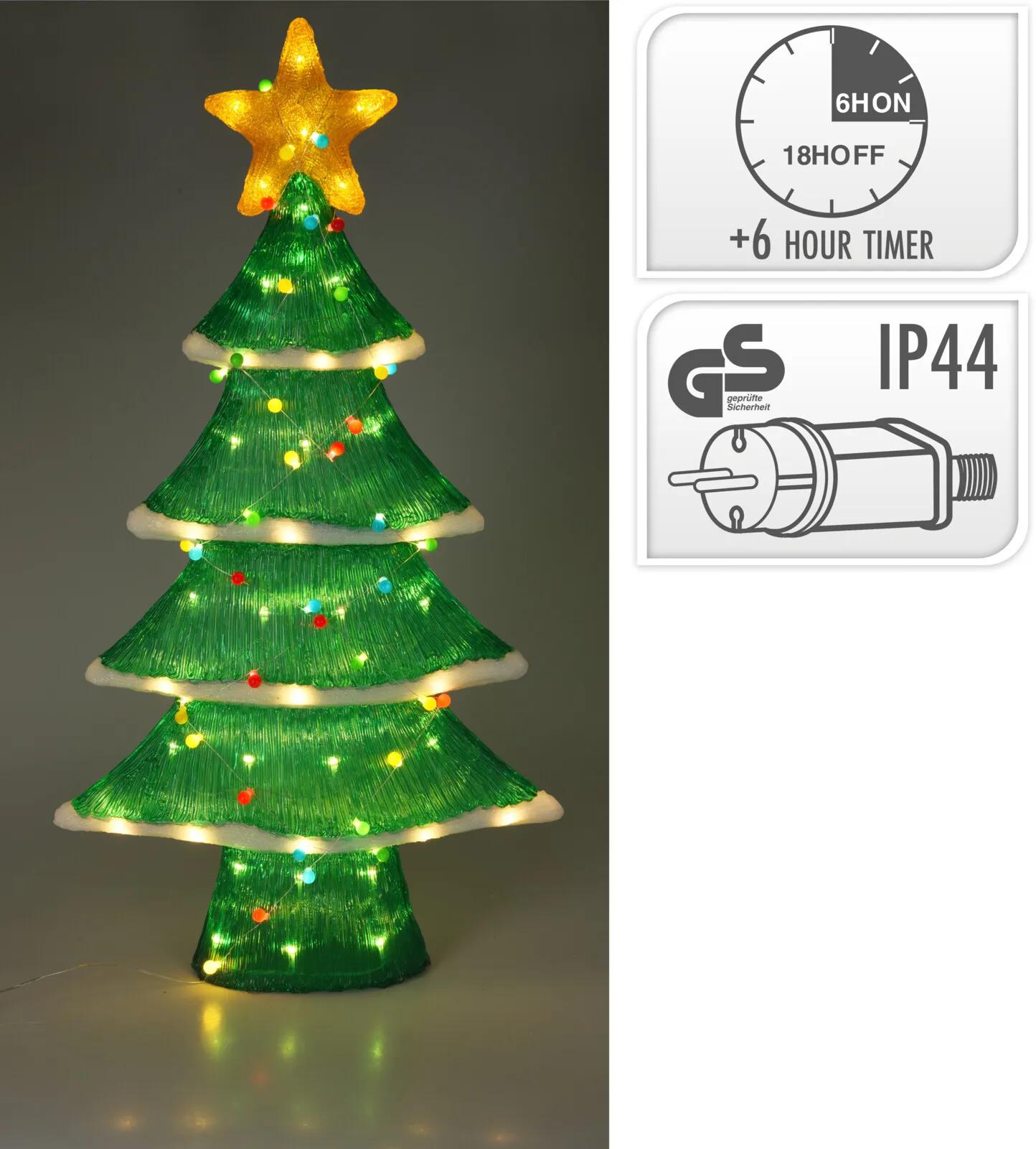 AKRYLOWA CHOINKA ŚWIETLNA 3D LED BOŻE NARODZENIE 102cm