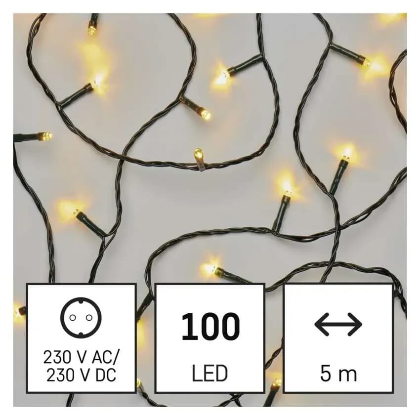EMOS Łańcuch Choinkowy CLASSIC 100 LED 5m (Ciepła Biel) – Do Wnętrz