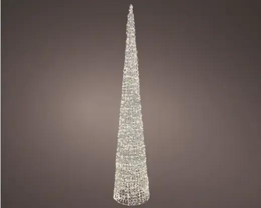 Choinka Choinkowy Stożek LED 1800 LED 180cm – Ciepła Biel (Twinkle / Flash) Srebrny Stelaż